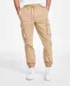 Sun + Stone Men's Garment-dyed Cargo Jogger Pants, Created For Macy's In Twill