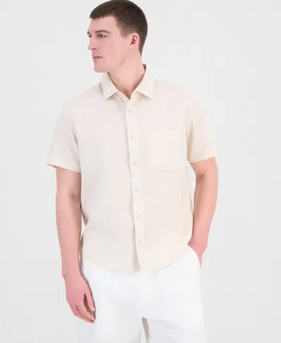 Sun + Stone Men's Garment Dyed Linen Blend Hero Shirt, Macy's Exclusive In Neutral