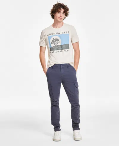 Sun + Stone Men's Garment-dyed Straight-fit Morrison Tapered Cargo Pants, Created For Macy's In Fin