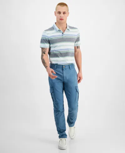 Sun + Stone Men's Garment-dyed Straight-fit Morrison Tapered Cargo Pants, Created For Macy's In Hydrogen