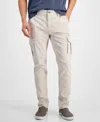 Sun + Stone Men's Garment-dyed Straight-fit Morrison Tapered Cargo Pants, Created For Macy's In Stone Block