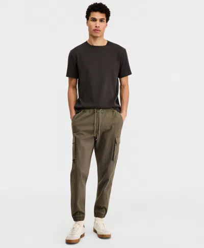Sun + Stone Men's Garment-dyed Cargo Jogger Pants, Created For Macy's In Garment-dyed Simple Sage