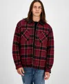 Sun + Stone Men's Gurley Long Sleeve Snap-front Plaid Shirt Jacket, Macy's Exclusive In Brown