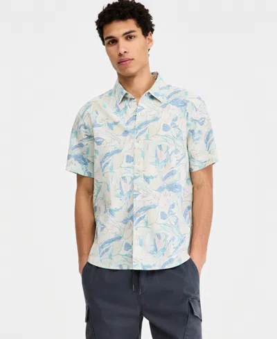 Sun + Stone Men's Harbor Printed Short-sleeve Shirt, Macy's Exclusive In Blue
