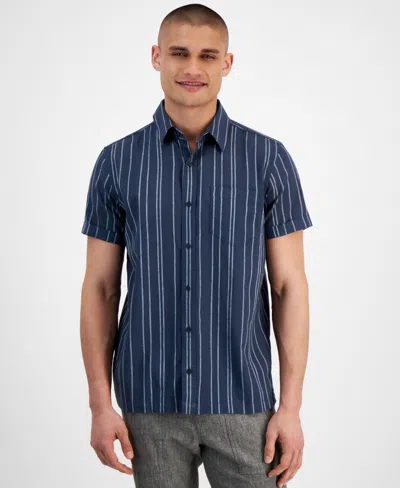 Sun + Stone Men's Horacio Regular-fit Striped Shirt, Created For Macy's In Fin