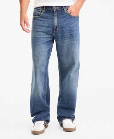 Sun + Stone Men's Hunter Destroy Mid-rise Baggy Jeans, Macy's Exclusive In Hunter Wash