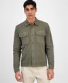 Sun + Stone Men's Josh Short Sleeve Button Front Knit Overshirt, Exclusively At Macy's In Simple Sage