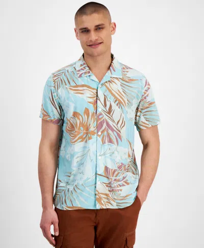 Sun + Stone Men's Karl Regular-fit Printed Shirt, Created For Macy's In By The Sea