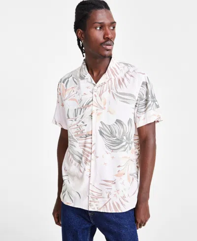 Sun + Stone Men's Karl Regular-fit Printed Shirt, Created For Macy's In Crystal Pink
