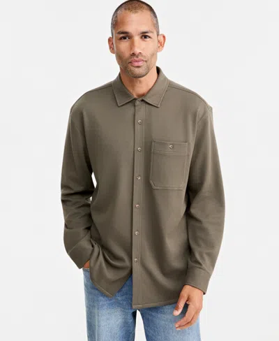 Sun + Stone Men's Knit Long-sleeve Shirt In Neutral