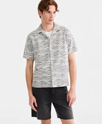 Sun + Stone Men's Knit Medallion-print Camp Shirt, Macy's Exclusive In White