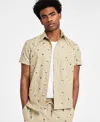 Sun + Stone Men's Knox Regular-fit Embroidered Floral Button-down Shirt, Exclusively At Macy's In Twill