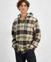 Sun + Stone Men's Lars Hooded Plaid Shirt, Created For Macy's In Hammock