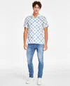 Sun + Stone Men's Leblanc Regular-fit Geo-print Button-down Linen Blend Camp Shirt, Created For Macy's In Vintage White