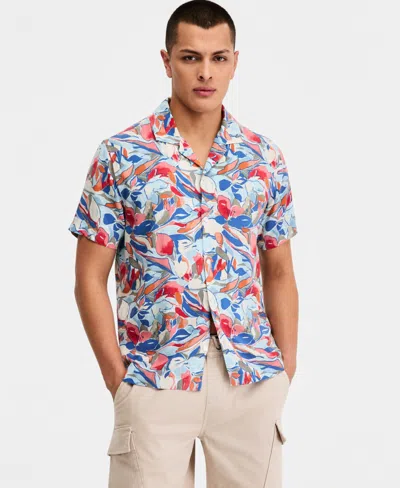 Sun + Stone Men's Levi Printed Short-sleeve Camp Shirt, Macy's Exclusive In Multi
