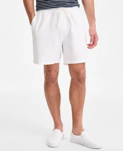 Sun + Stone Men's Linen Blend 6" Pull-on Shorts, Macy's Exclusive In White