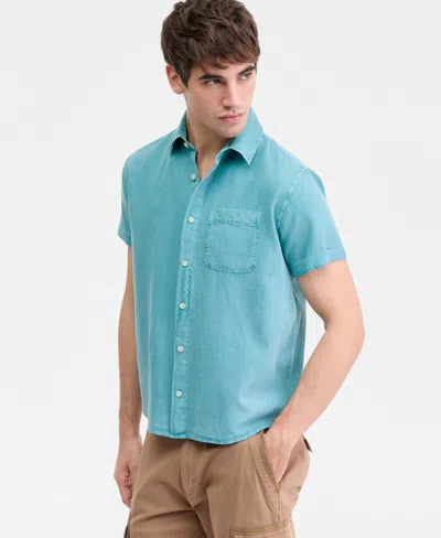 Sun + Stone Men's Linen Hero Shirt, Macy's Exclusive In Blue