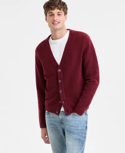 Sun + Stone Men's Long-sleeve Brushed Solid Cardigan, Macy's Exclusive In Brown