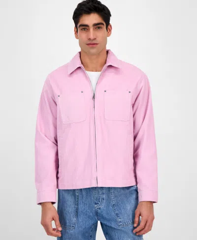 Sun + Stone Men's Long Sleeve Corduroy Zip-front Jacket, Exclusively At Macy's In Lily Lavender