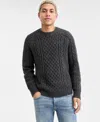 Sun + Stone Men's Long-sleeve Cozy Cable-knit Crewneck Sweater, Macy's Exclusive In Green