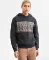 Sun + Stone Men's Long-sleeve Placed Fair Isle Hooded Sweater, Macy's Exclusive In Blue