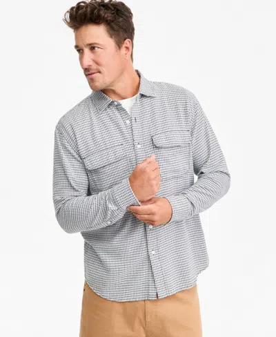 Sun + Stone Men's Long-sleeve Lawrence Dobby Shirt, Macy's Exclusive In Pale Hydrangea Combo