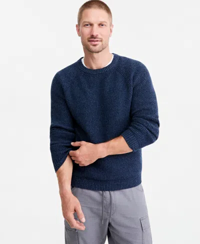 Sun + Stone Men's Luke Marled Raglan-sleeve Crewneck Sweater, Macy's Exclusive In Blue