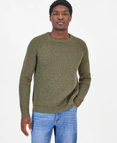 Sun + Stone Men's Luke Marled Raglan-sleeve Crewneck Sweater, Macy's Exclusive In Green