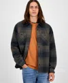 Sun + Stone Men's Mack Long Sleeve Snap-front Plaid Shirt Jacket, Macy's Exclusive In Brown