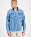 Sun + Stone Men's Marshall Western Shirt, Exclusively At Macy's In Marshal Denim