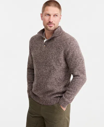 Sun + Stone Men's Mock Neck Quarter-placket Sweater, Macy's Exclusive In Brown