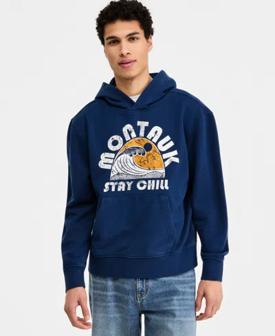 Sun + Stone Men's Montauk Graphic Pullover Hoodie, Macy's Exclusive In Blue