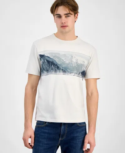 Sun + Stone Men's Mountainous Regular-fit Graphic T-shirt, Exclusively At Macy's In Vintage White
