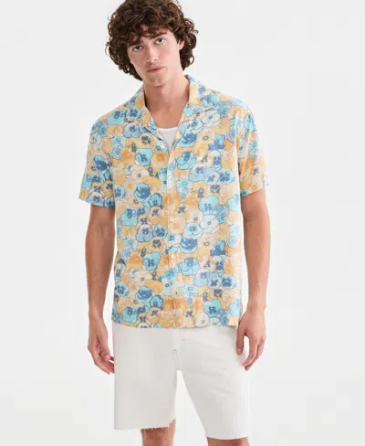 Sun + Stone Men's Neymar Floral-print Short-sleeve Camp Shirt, Macy's Exclusive In Multi