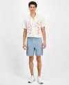 Sun + Stone Men's Luke Short Sleeve Striped Floral Button-front Camp Shirt, Exclusively At Macy's In White