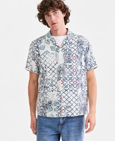 Sun + Stone Men's Paisley Patchwork Short-sleeve Camp Shirt, Macy's Exclusive In Multi