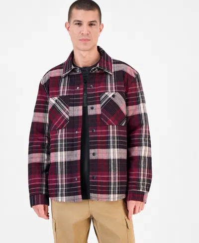 Sun + Stone Men's Plaid Button-front Shirt Jacket, Macy's Exclusive In Multi