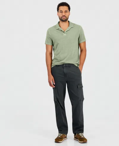 Sun + Stone Men's Pleated Straight-fit Cargo Pants, Macy's Exclusive In Black