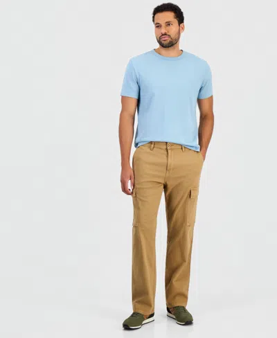 Sun + Stone Men's Pleated Straight-fit Cargo Pants, Macy's Exclusive In Gold