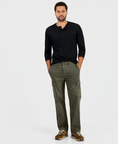 Sun + Stone Men's Pleated Straight-fit Cargo Pants, Macy's Exclusive In Green