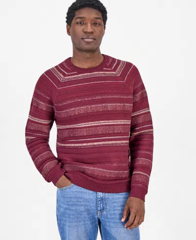 Sun + Stone Men's Raglan-seam Crewneck Sweater, Macy's Exclusive In Red