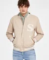 Sun + Stone Men's Rancher Logo Varsity Jacket, Exclusively At Macy's In Western Dune