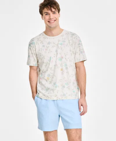 Sun + Stone Men's Regular-fit Floral T-shirt, Exclusively At Macy's In Vintage White