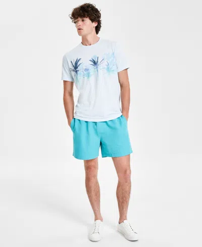 Sun + Stone Men's Regular-fit Solid 5" Drawstring Shorts, Created For Macy's In Sparkling Teal