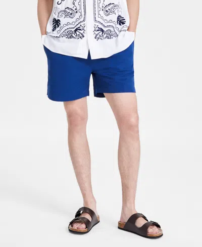 Sun + Stone Men's Regular-fit Solid 5' Drawstring Shorts, Created For Macy's In Twilight Navy