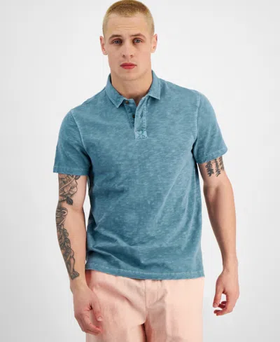 Sun + Stone Men's Regular-fit Textured Polo Shirt, Created For Macy's In Aquatic