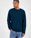 Sun + Stone Men's Ribbed Crewneck Sweater, Macy's Exclusive In Blue