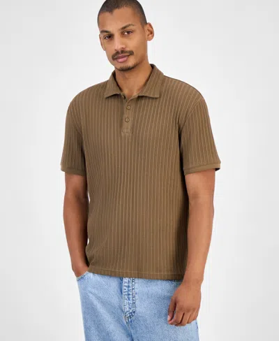 Sun + Stone Men's Rocco Textured Polo Shirt, Exclusively At Macy's In Green