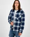 Sun + Stone Men's Rodgers Long-sleeve Snap-front Plaid Shirt Jacket, Macy's Exclusive In Blue