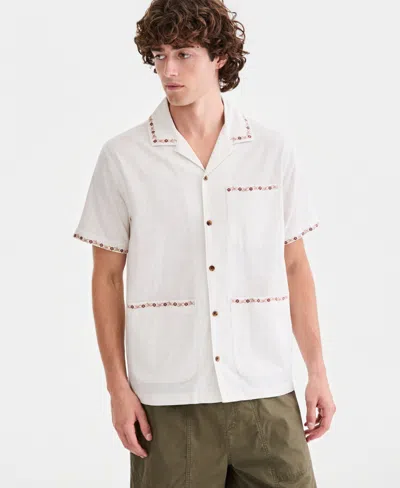 Sun + Stone Men's Rodrigo Short-sleeve Camp Shirt, Macy's Exclusive In Blue